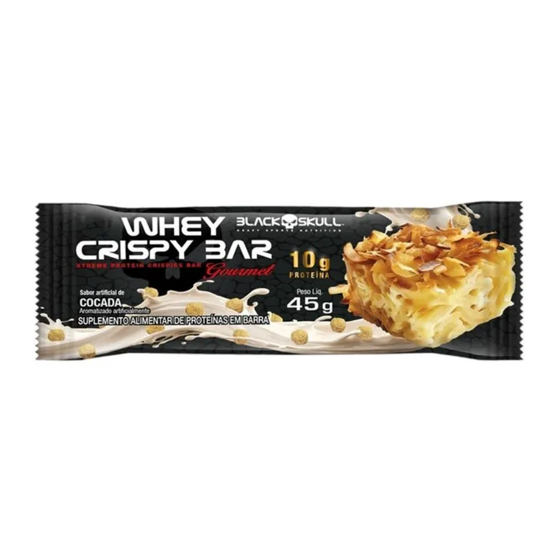 Barra de Proteína Black Skull Whey Crispy Bar Gourmet Cocada 45g - Black Skull