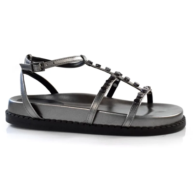 Sandália Flat Feminina Suzzara Prata 60.029 36