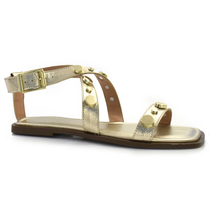 Sandália Rasteira Feminina Suzzara Dourado 64.004 34