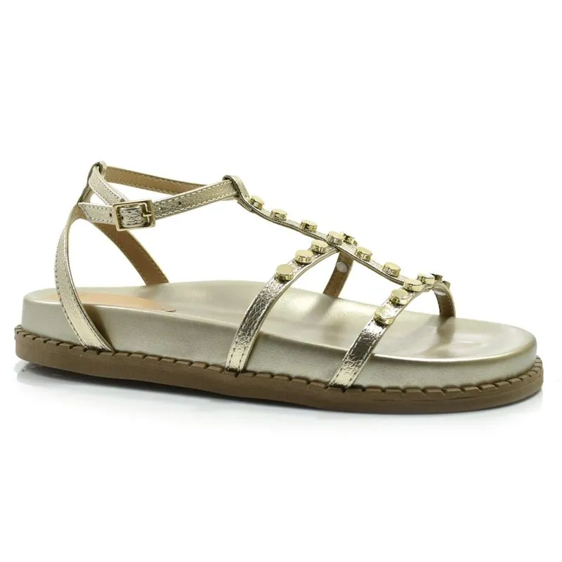 Sandália Flat Feminina Cazzualen Dourado 60.029 35
