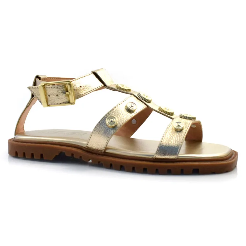 Sandália Rasteira Feminina Suzzara Dourado 65.004 36
