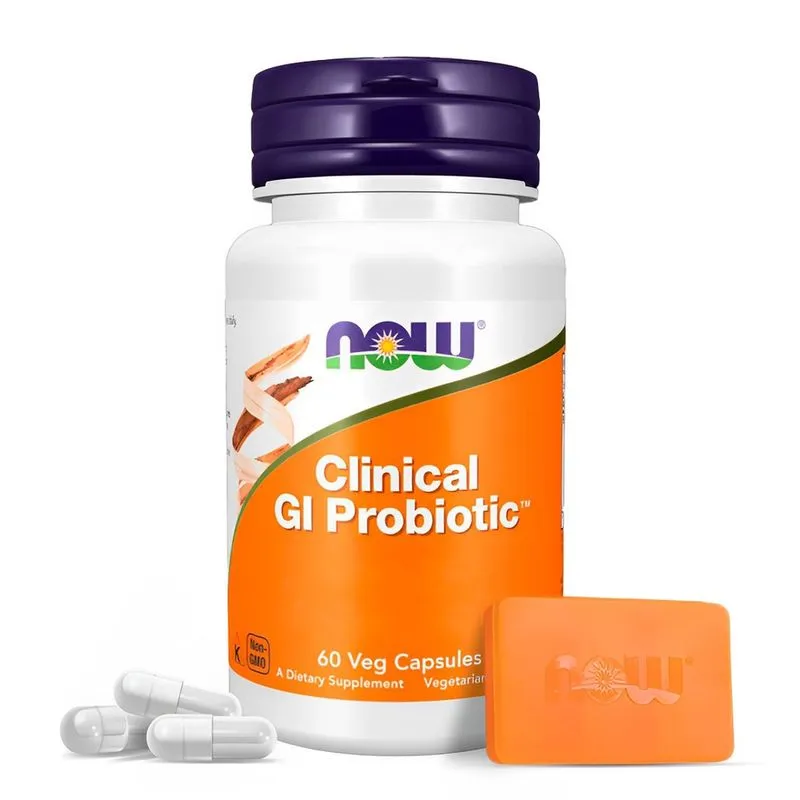 Clinical gi Probiótico 20 Bi Now Foods 60 Veg Cáps Importado + Porta Cápsulas