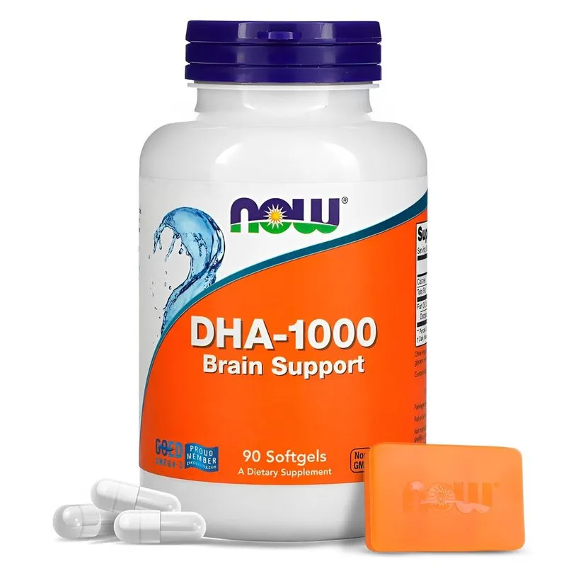 Dha 1000mg Now Foods Óleo Peixe Extra Forte 90Sofg Importado + Porta Cápsulas