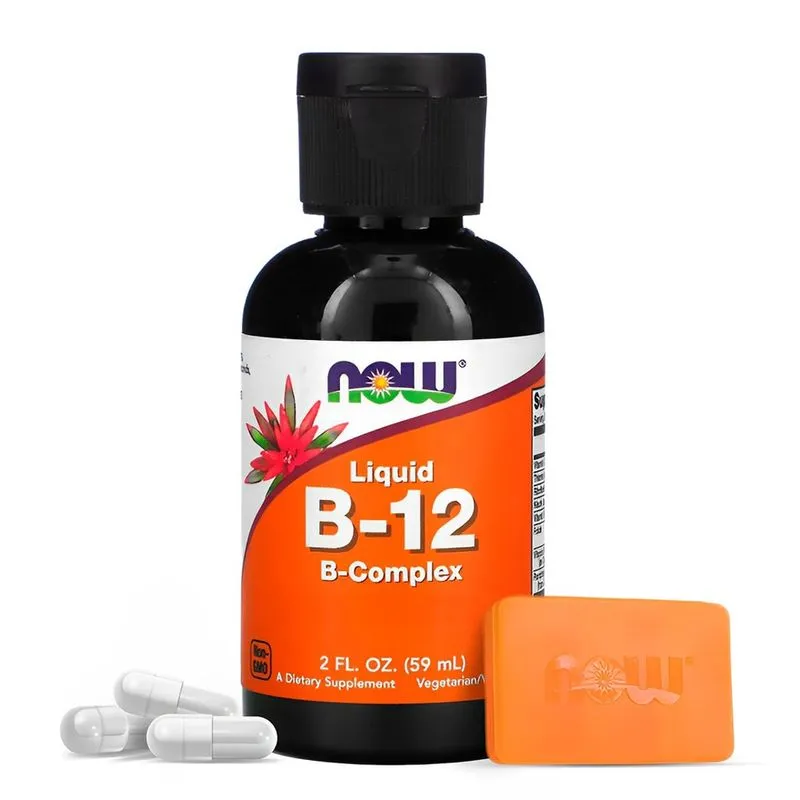 Complexo de Vitamina B-12 Now Foods 59ml Produto Importado + Porta Cápsulas