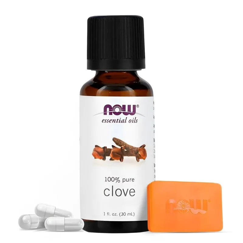 Óleo de Cravo 30ml Now Foods 100% Puro Importado + Porta Cápsulas