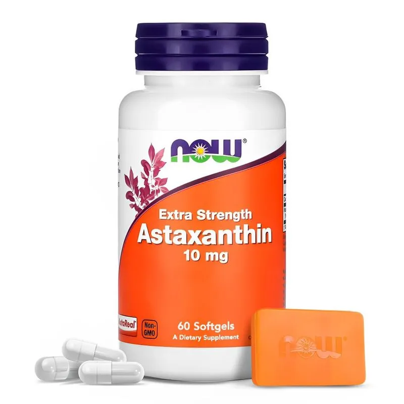 Astaxantina 10mg Now Foods Extra Força 60 Soft Importado + Porta Cápsulas