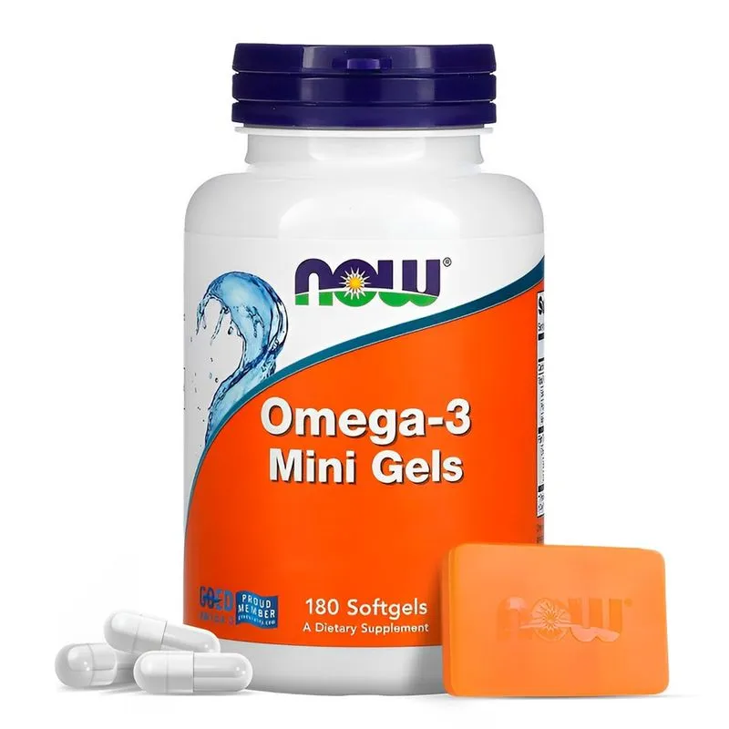 Ômega-3 Mini Gels 180Epa/120Dha Now Foods 180Soft Importado + Porta Cápsulas