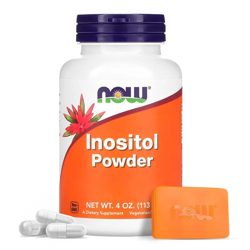 Pó de inositol Now Foods Mio-inositol 113g Importado + Porta Cápsulas