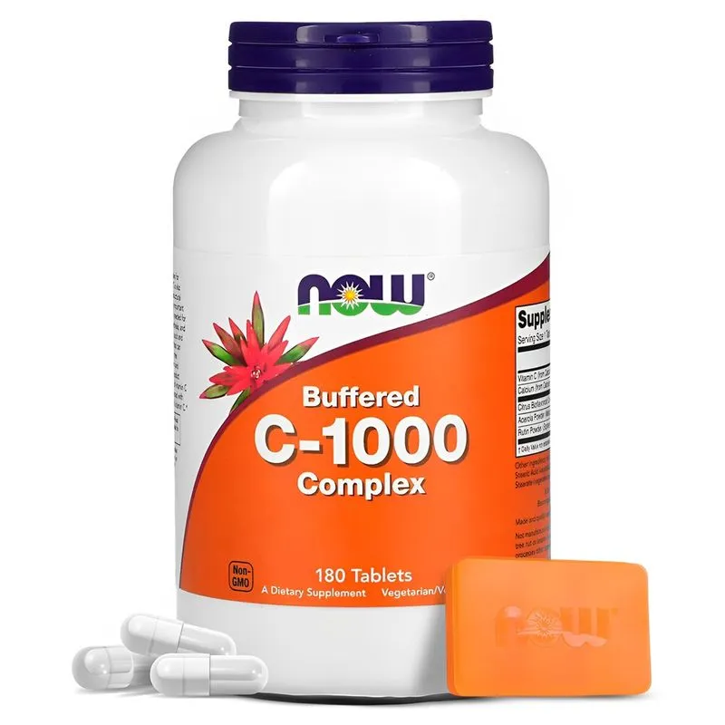 Complexo Vitamina C 1000mg Now Foods 180 Tabls Importado + Porta Cápsulas