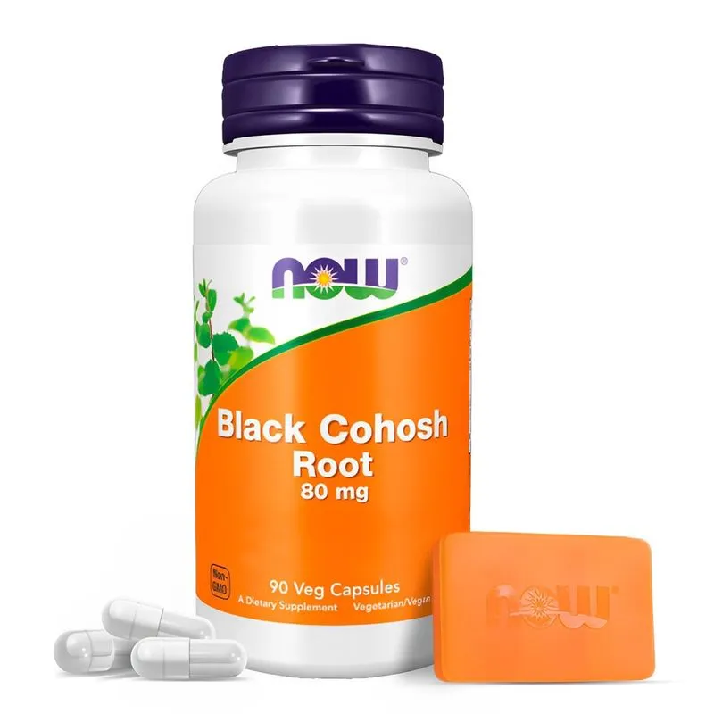 Black Cohosh Root 80mg Now Foods 90 Veg Cáps Importado + Porta Cápsulas