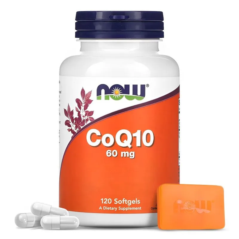 Coenzima CoQ10 60mg + Omega3 Now Foods 120Soft Importado + Porta Cápsulas