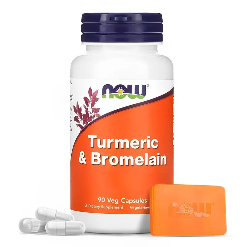 Cúrcuma e Bromelaína Now Foods 90 Cápsulas Importado + Porta Cápsulas