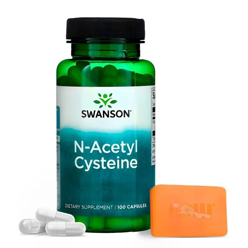 Nac N-Acetil Cisteína 600mg Swanson 100 Caps Importado + Porta Cápsulas