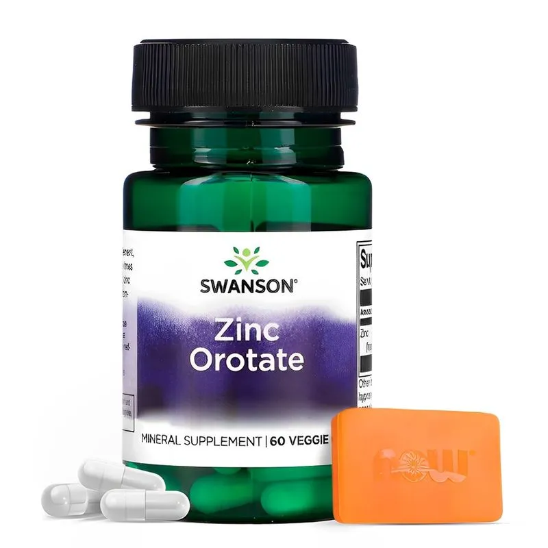 Orotato de Zinco 10mg Swanson 60 Cápsulas Importado + Porta Cápsulas