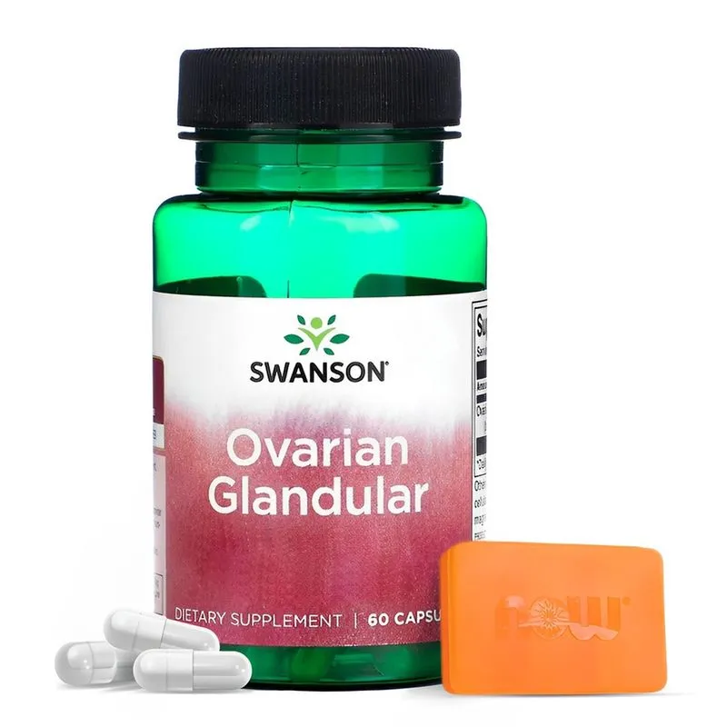 Glandular ovariana 250mg Swanson 60 Caps Importado + Porta Cápsulas