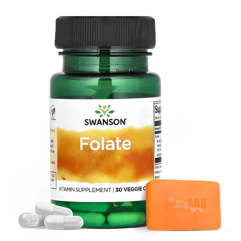 Folate Ácido Fólico 680mcg Swanson 30 Caps Importado + Porta Cápsulas