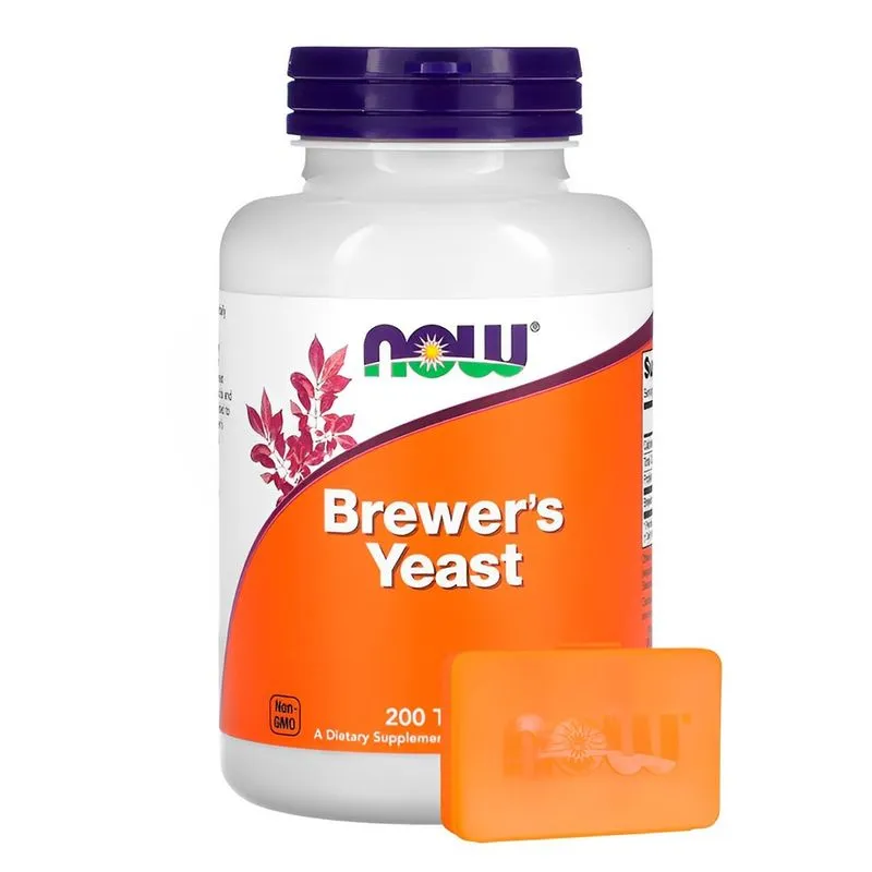 Levedura de Cerveja 650mg Now Foods 200 Tabs Importado + Porta Cápsulas