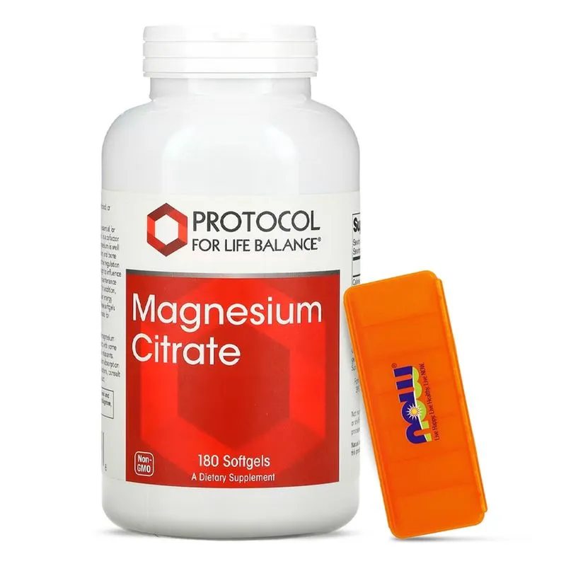 Citrato de Magnésio 134mg Protocol 180 Soft + Porta Cápsulas
