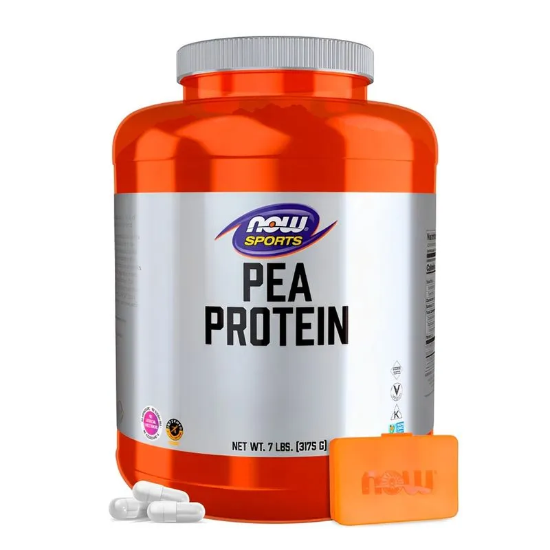 Proteína Pea Ervilhas Now Foods 3175g Puro Importado + Porta Cápsulas