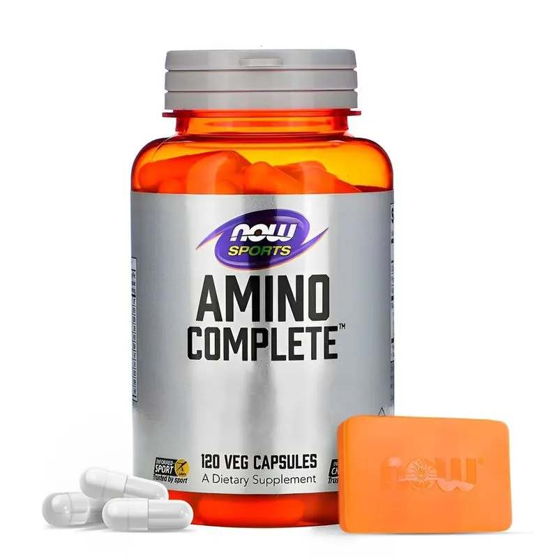 Amino Complete Now Foods 120 Cápsulas Importado + Porta Cápsulas