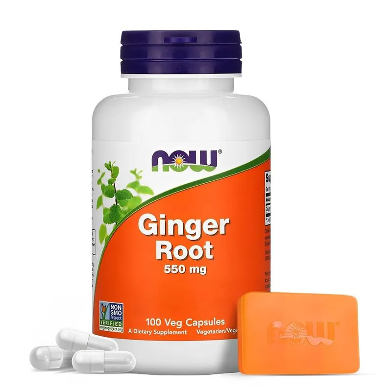 Raiz de Gengibre 550mg Now Foods 100 Caps Importado + Porta Cápsulas