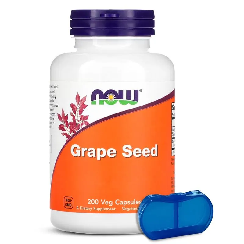 Semente Uva 100mg Now Foods Grape Seed 200Caps Importado