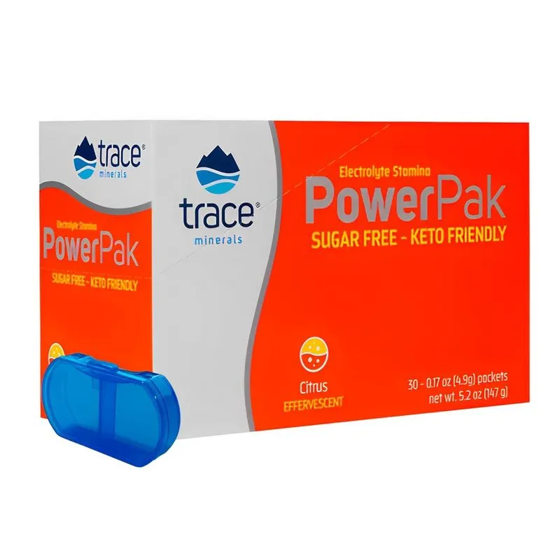 Trace Minerals Eletrólito Stamina Power Pak com 30 Schs
