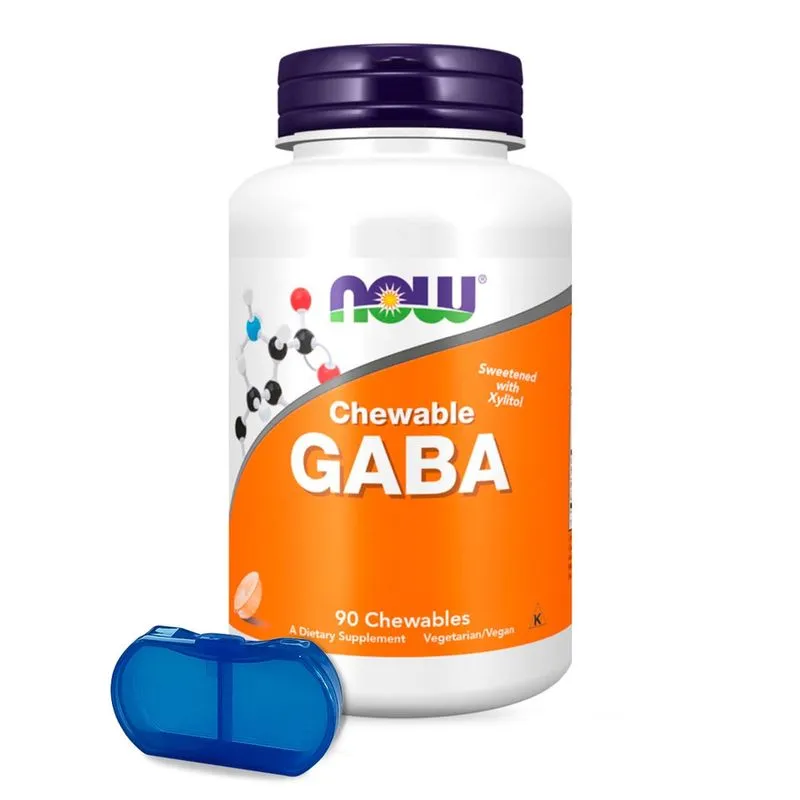 Gaba 250mg Now Foods 90 Chewables Mastigáveis Importado