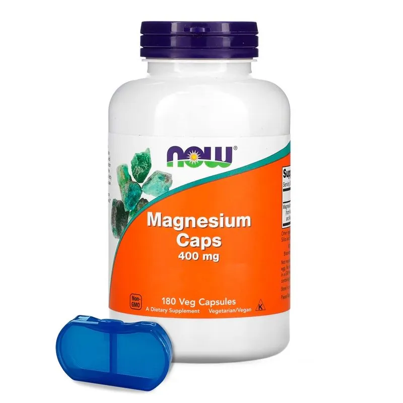 Magnésio Magnesium 400mg Now Foods 180 Veg Cáps Importado