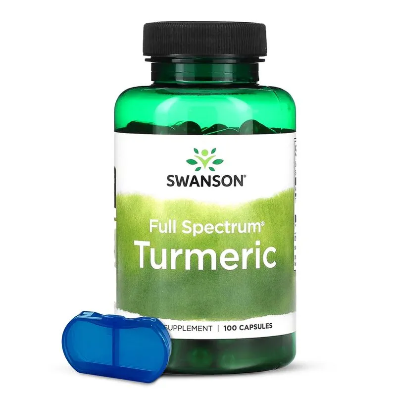 Suplemento Turmeric 720mg Swanson 100 cap + Porta Cápsulas