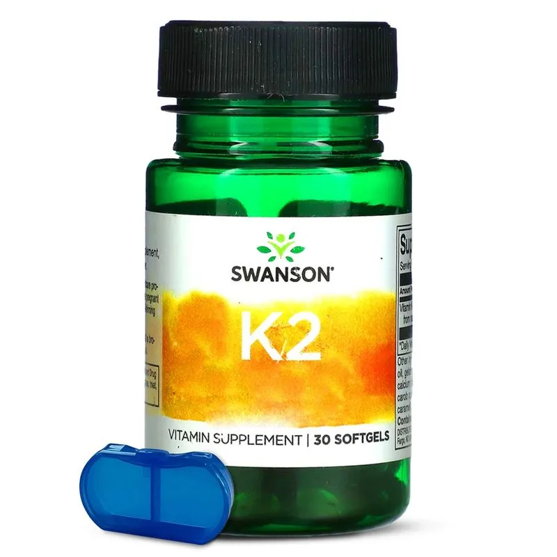Vitamina K2 100mcg Swanson 30 Softgels + Porta Cápsulas