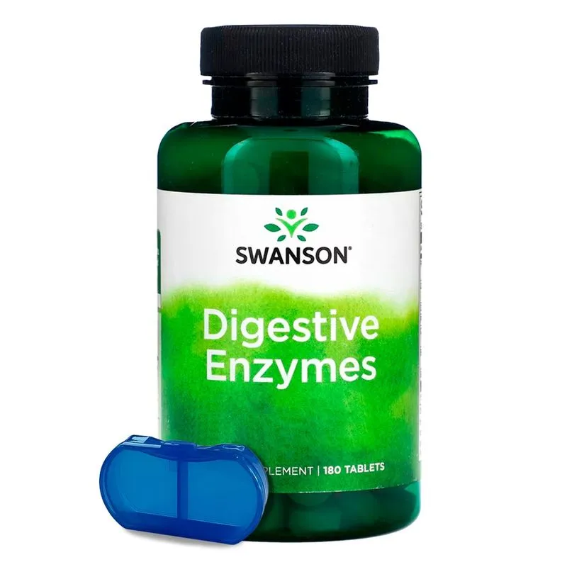 Enzimas Digestivas Swanson 180 Tablets + Porta Cápsulas