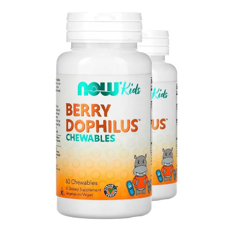 BerryDophilus Infantil Now Foods 60 Chewable Importado 2un