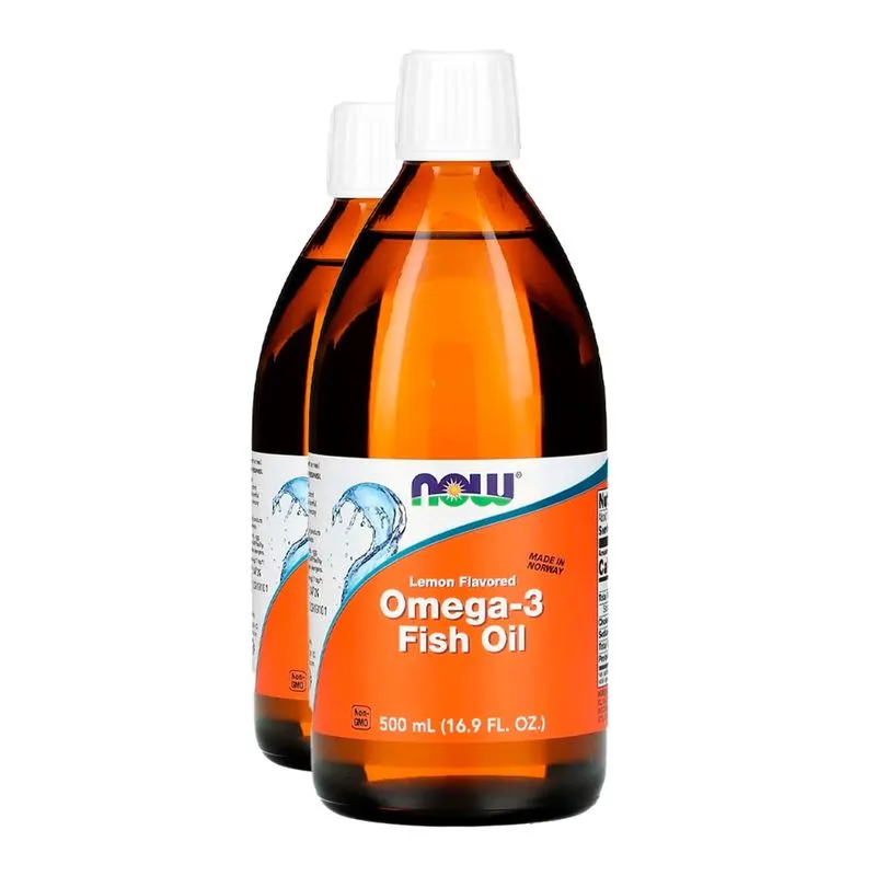 Ômega-3 Fish Oil Now Foods 500ml Sabor Limão Importado 2un
