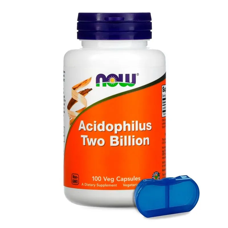 Acidophilus Two 20mg Now Foods 100 Cápsulas + Porta Cápsulas