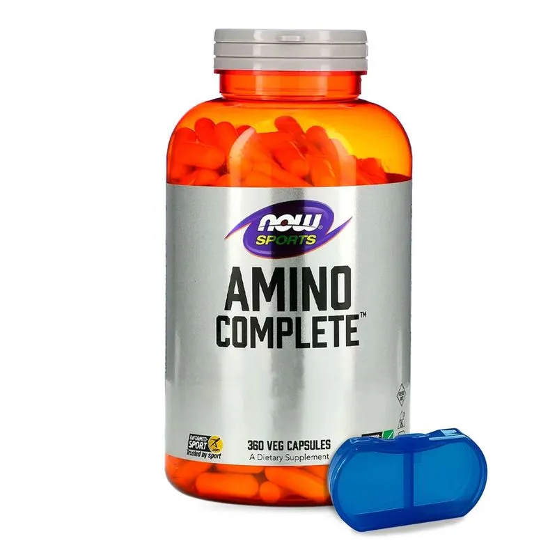 Amino Complete Now Foods com Vit B6 360Cáps + Porta Cápsulas