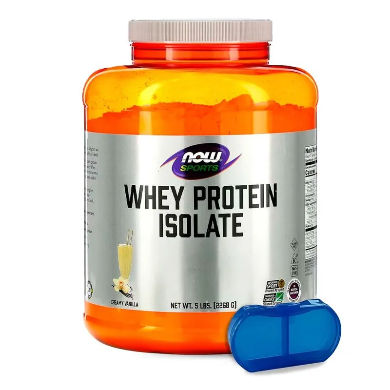Whey Protein Isolado Now 2268g Baunilha + Porta Cápsulas