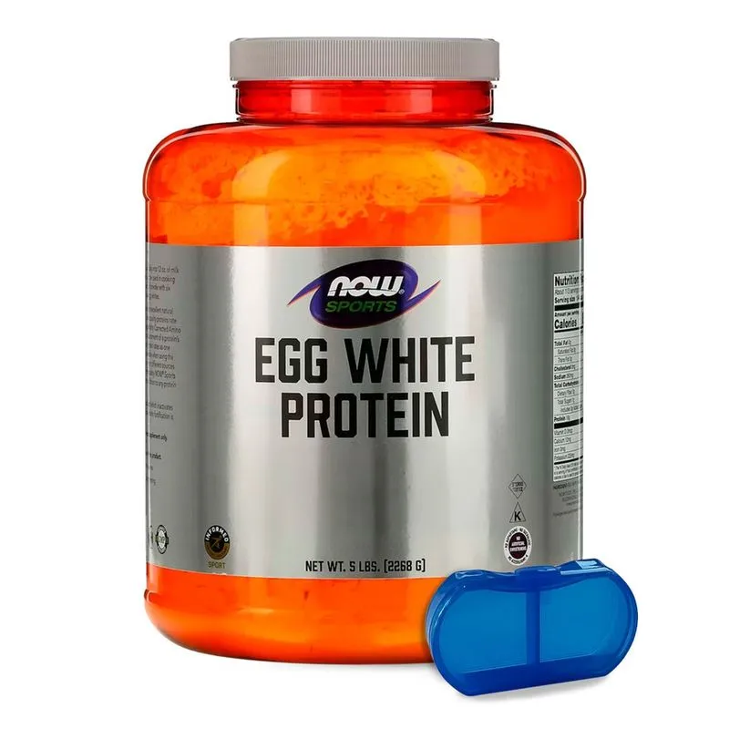 Whey Protein Egg Clara Ovo Now Foods 2268 Pó + Porta Cápsula