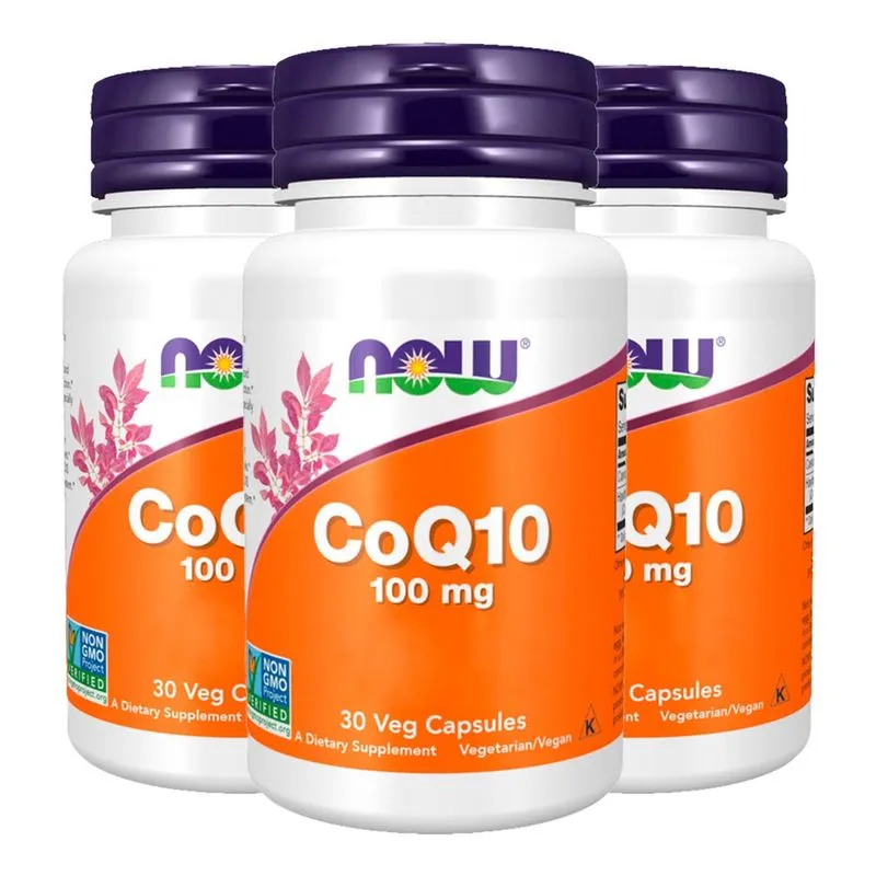 Coenzima CoQ10 100mg Now Foods 30Cáps Importado 3un