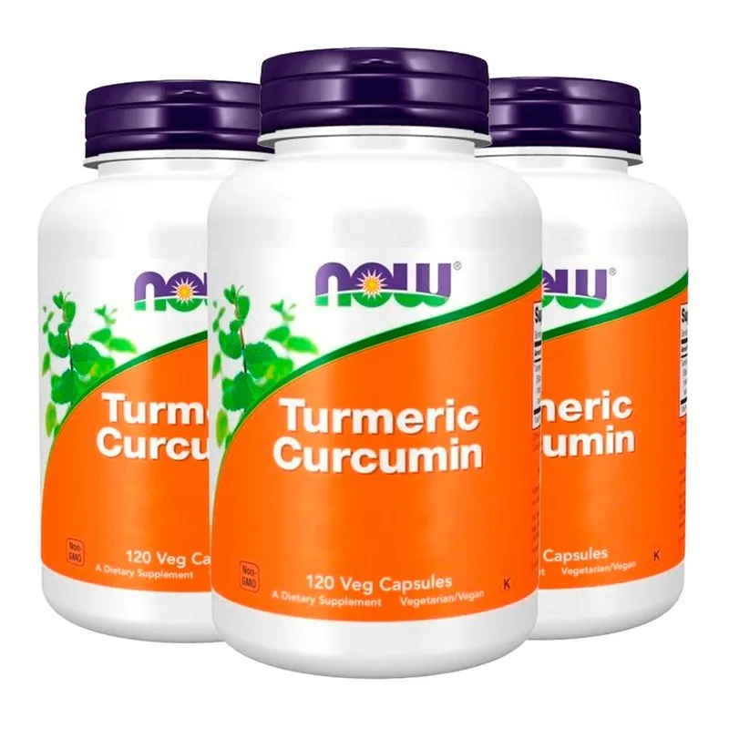 Turmeric Cúrcuma Curcumina Now Foods 120 Cáps Importado 3un