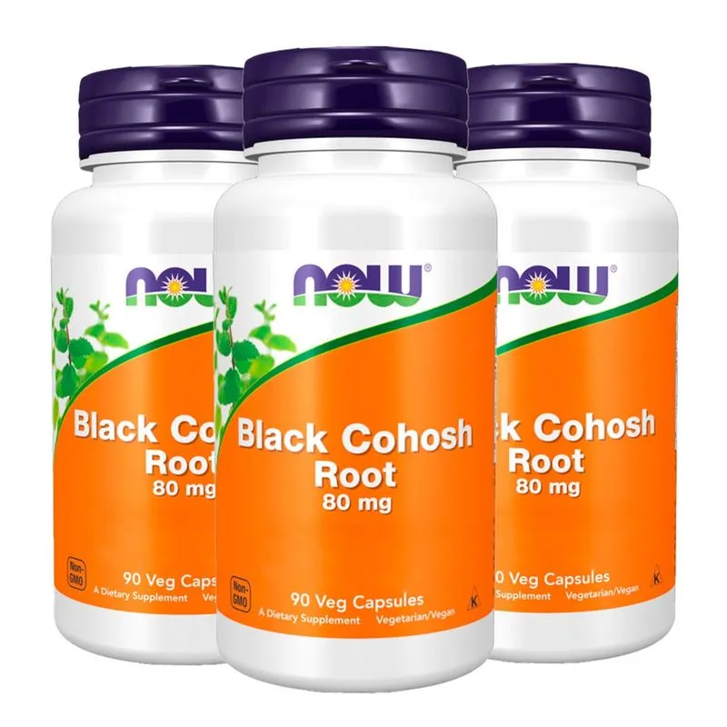 Black Cohosh Root 80mg Now Foods 90 Veg Cáps Importado 3un