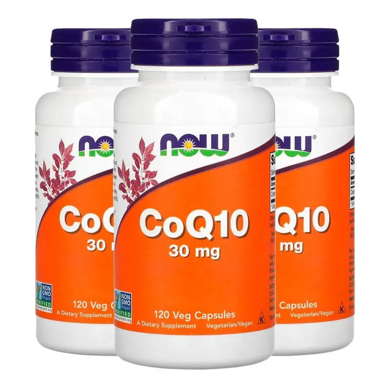 Coenzima CoQ10 30mg Now Foods 120 Veg Cáps Importado 3un