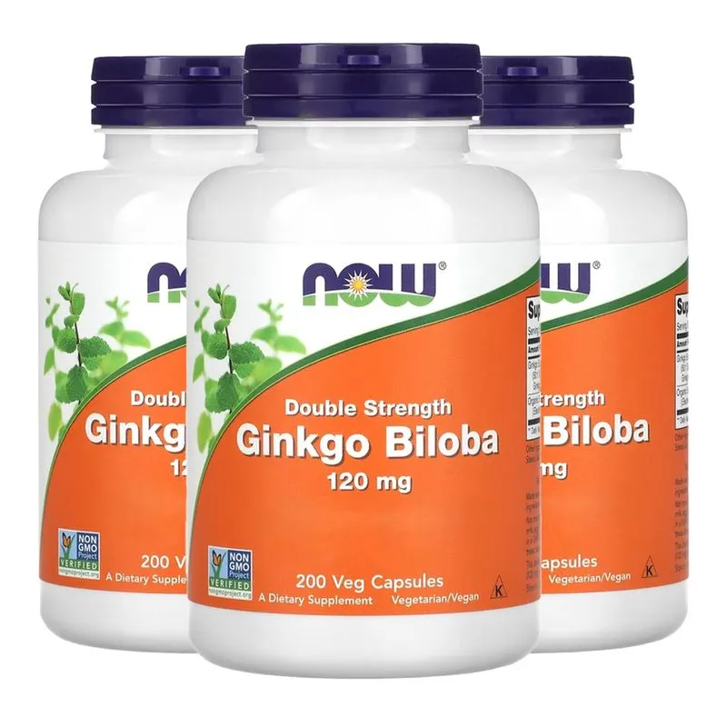 Ginkgo Biloba 120mg Now Foods 200 Cápsulas Importado 3un