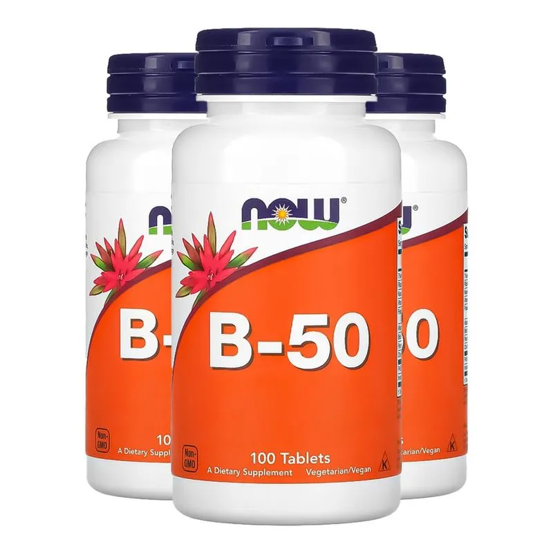 Vitamina B-50 Now Foods 100 Tablets Importado 3un