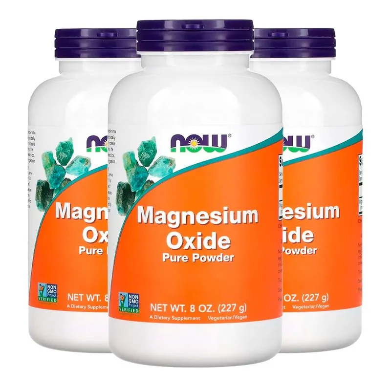 Óxido de Magnésio em Pó Now Foods 227g Importado 3un