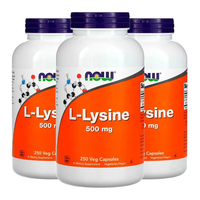 L-lisina 500mg Now Foods 250 Tablets Importado 3un