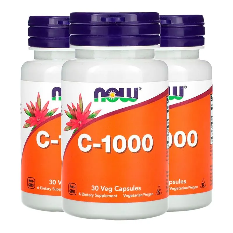 Vitamina C-1000 Now Foods 30 Veg Cápsulas Importado 3un