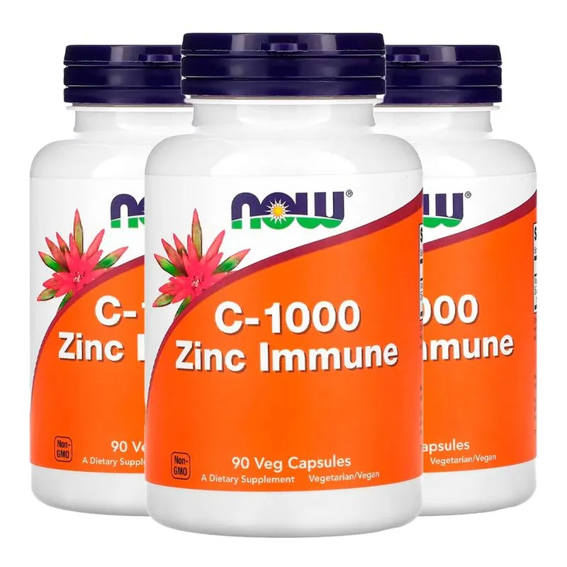 Vitama C-1000 Zinco Immune Now Foods 90 Cáps Importado 3un