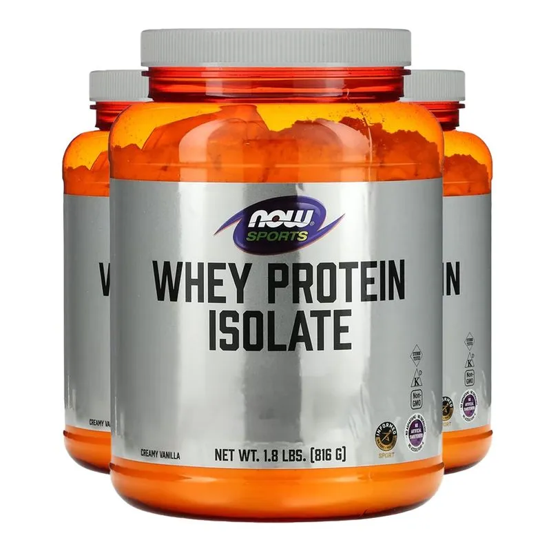 Whey Protein Pó Now Foods 816 g Sabor Baunilha Importado 3un