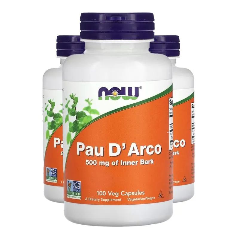 Pau D'Arco 500mg Now Foods 100 Cáps Importado 3un